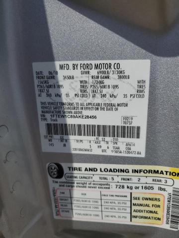 2010 Ford F150 Supercrew VIN: 1FTEW1C89AKE28456 Lot: 58738964