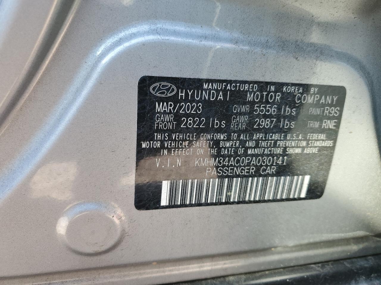 KMHM34AC0PA030141 2023 Hyundai Ioniq 6 Sel