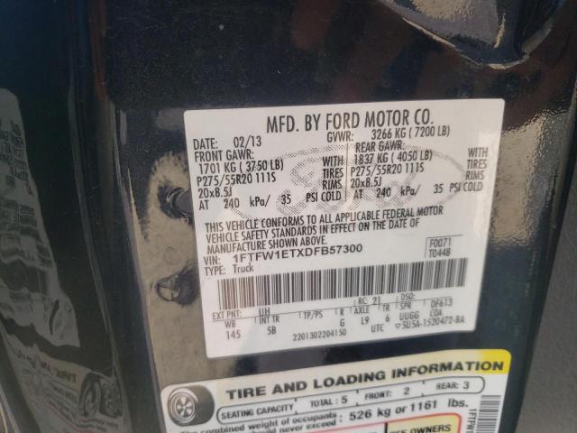 2013 Ford F150 Supercrew VIN: 1FTFW1ETXDFB57300 Lot: 60376594