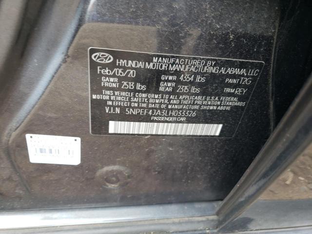 2020 Hyundai Sonata Sel VIN: 5NPEF4JA3LH033326 Lot: 58222914