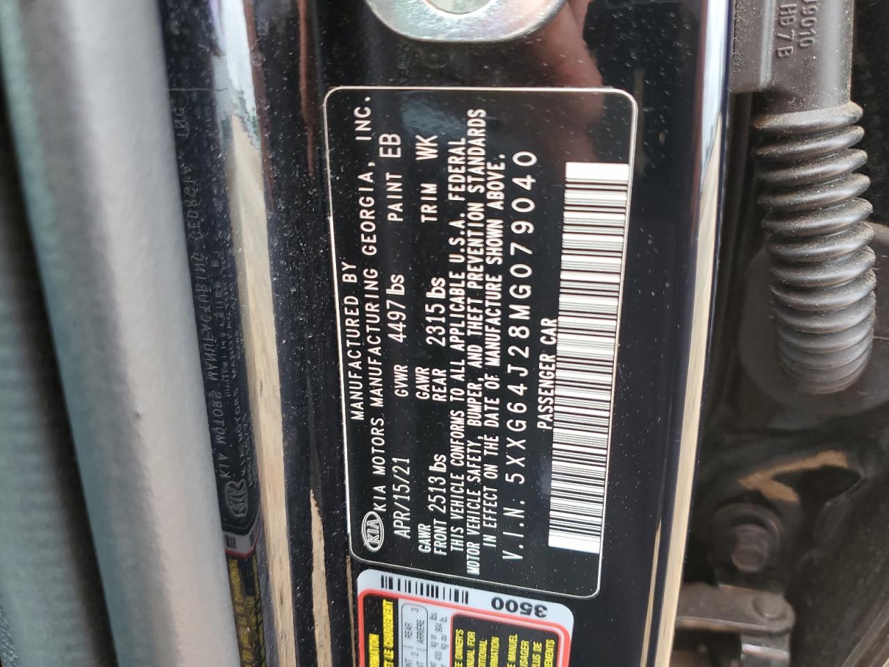 5XXG64J28MG079040 2021 Kia K5 Gt Line