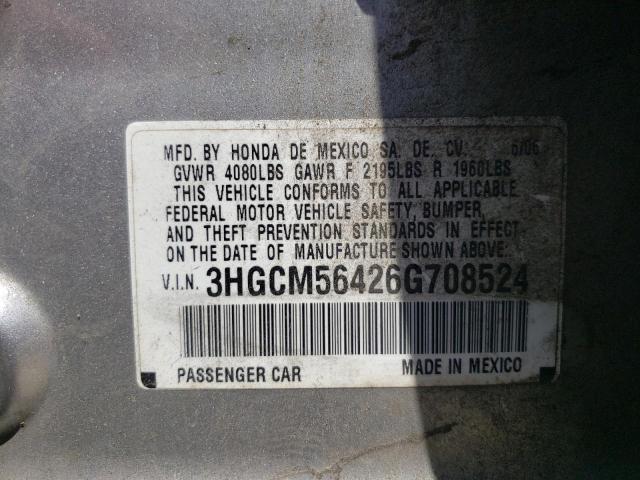 3HGCM56426G708524 2006 Honda Accord Lx