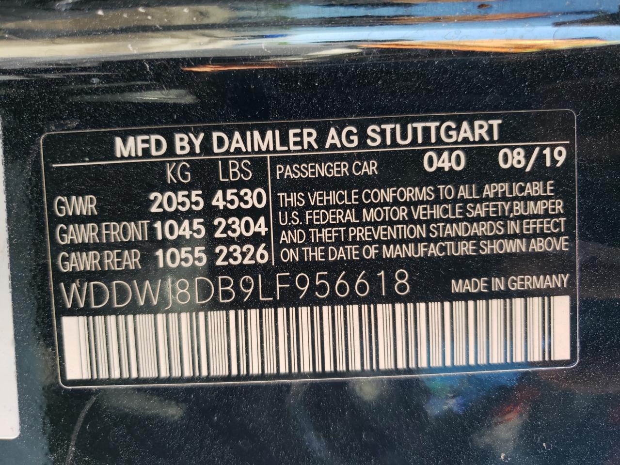 WDDWJ8DB9LF956618 2020 Mercedes-Benz C 300