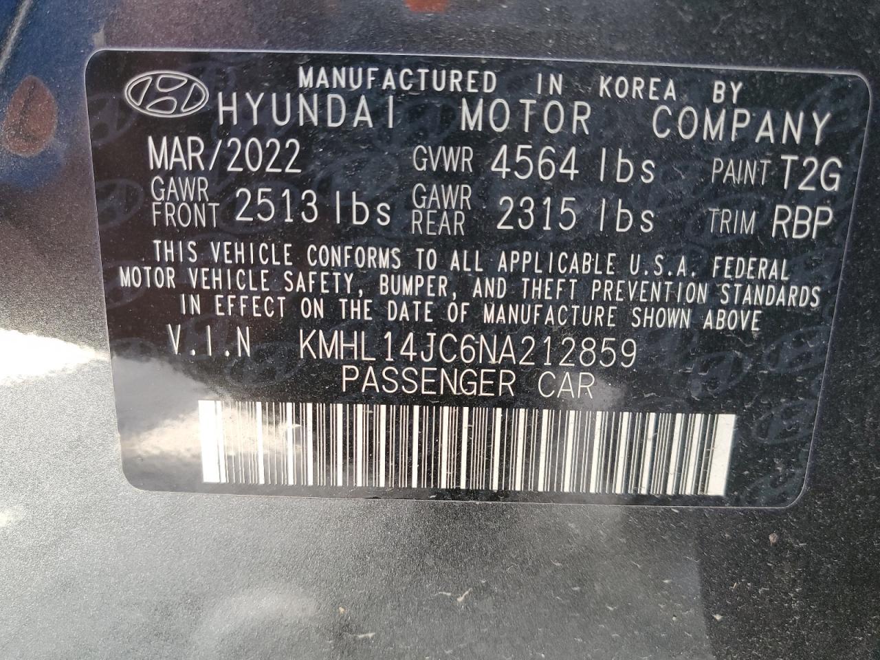 Lot #2953090727 2022 HYUNDAI SONATA N L