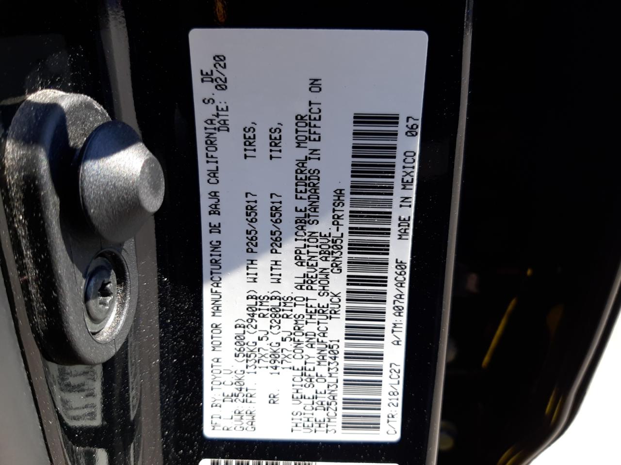 3TMCZ5AN3LM334051 2020 Toyota Tacoma Double Cab