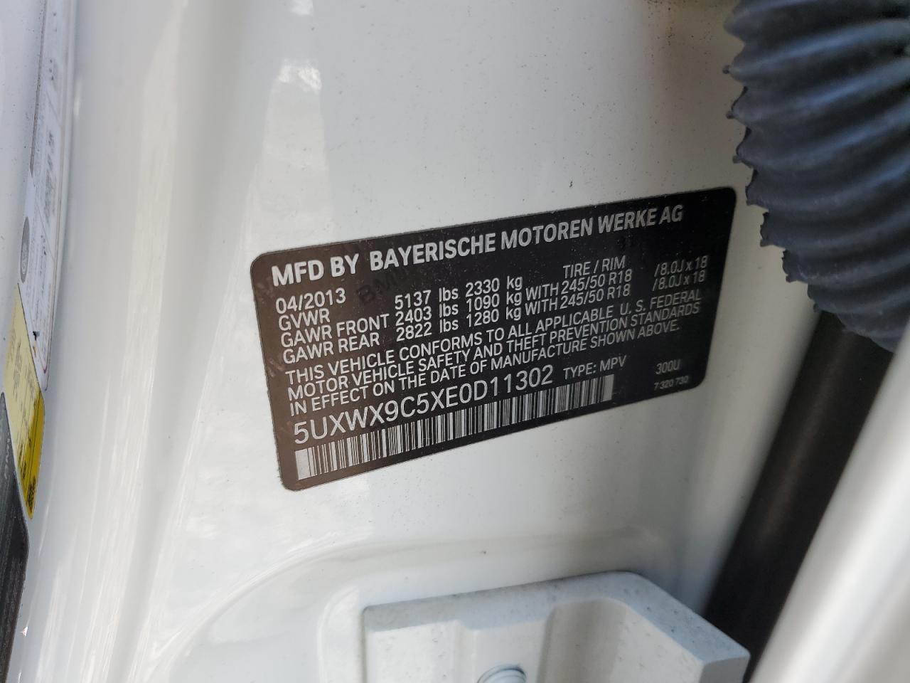 5UXWX9C5XE0D11302 2014 BMW X3 xDrive28I