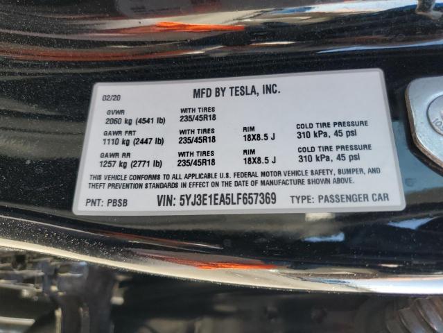 2020 TESLA MODEL 3 - 5YJ3E1EA5LF657369