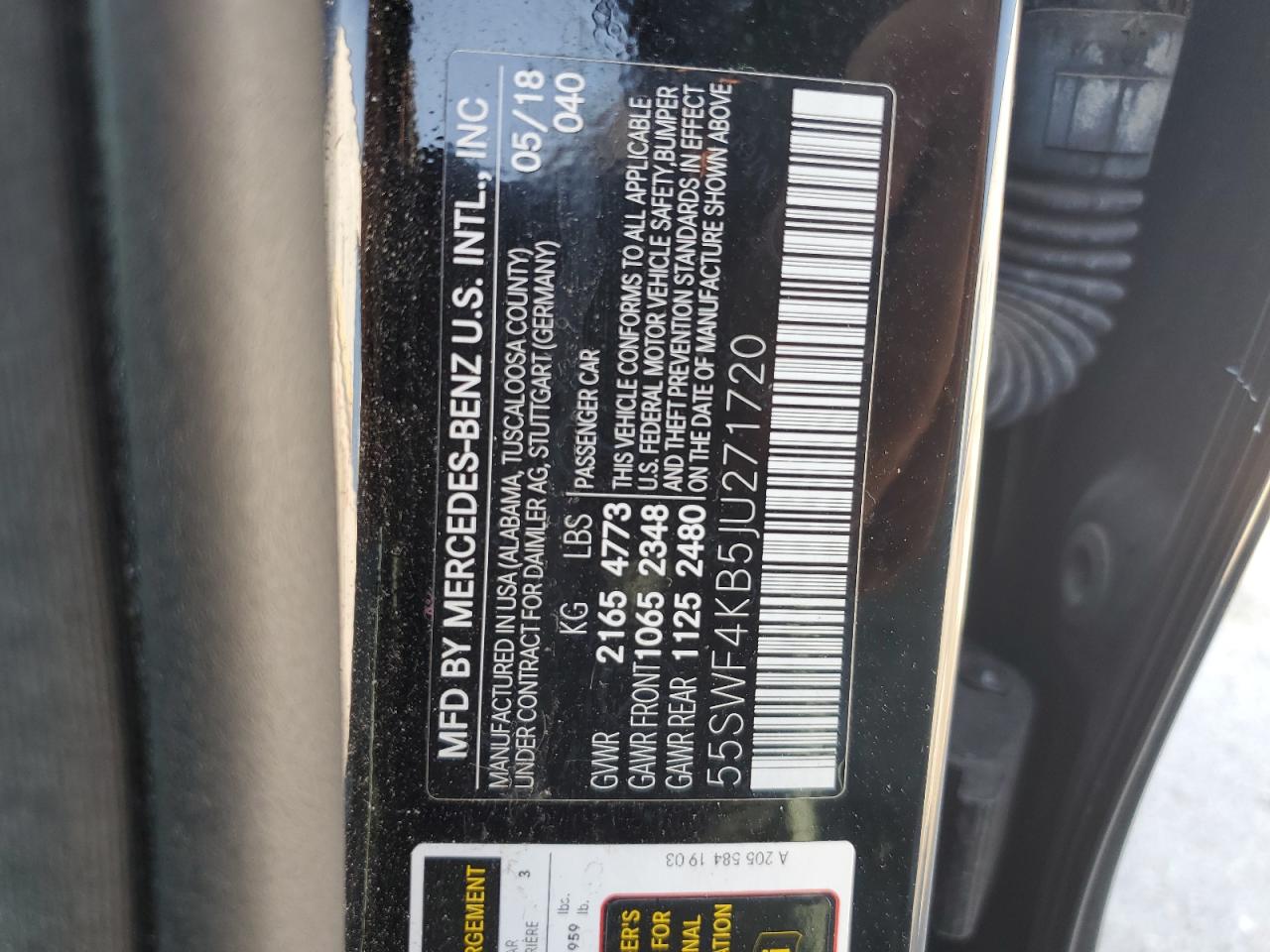 55SWF4KB5JU271720 2018 Mercedes-Benz C 300 4Matic