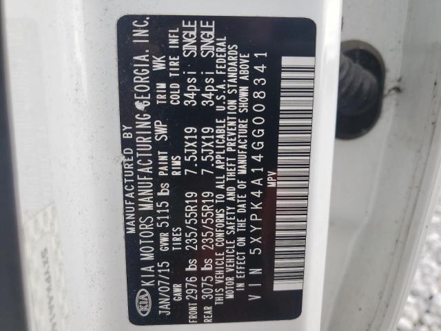 2016 KIA SORENTO SX - 5XYPK4A14GG008341