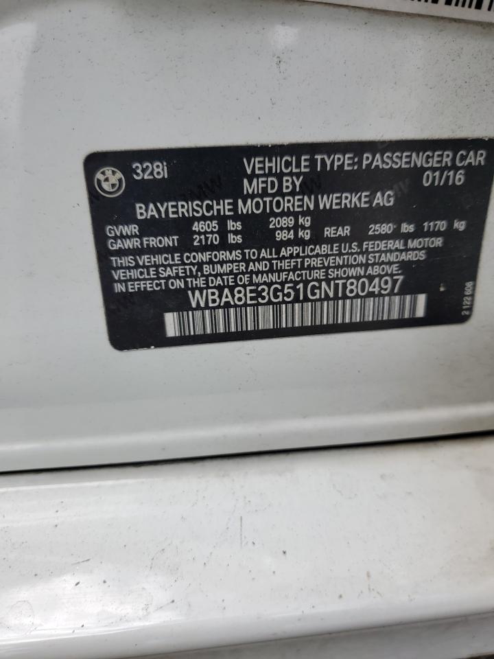 WBA8E3G51GNT80497 2016 BMW 328 Xi Sulev