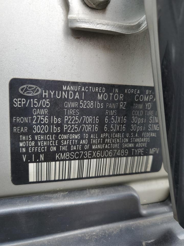 KM8SC73EX6U067489 2006 Hyundai Santa Fe Gls