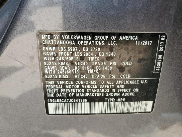 2018 Volkswagen Atlas Se VIN: 1V2LR2CA7JC541385 Lot: 59530784