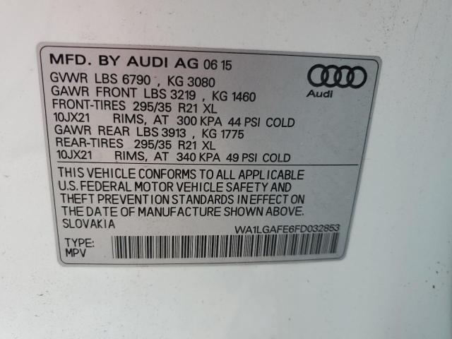 2015 Audi Q7 Premium Plus VIN: WA1LGAFE6FD032853 Lot: 58931334