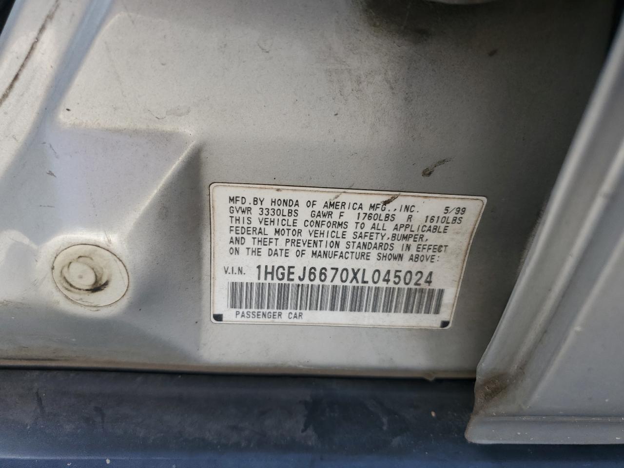 1HGEJ6670XL045024 1999 Honda Civic Lx