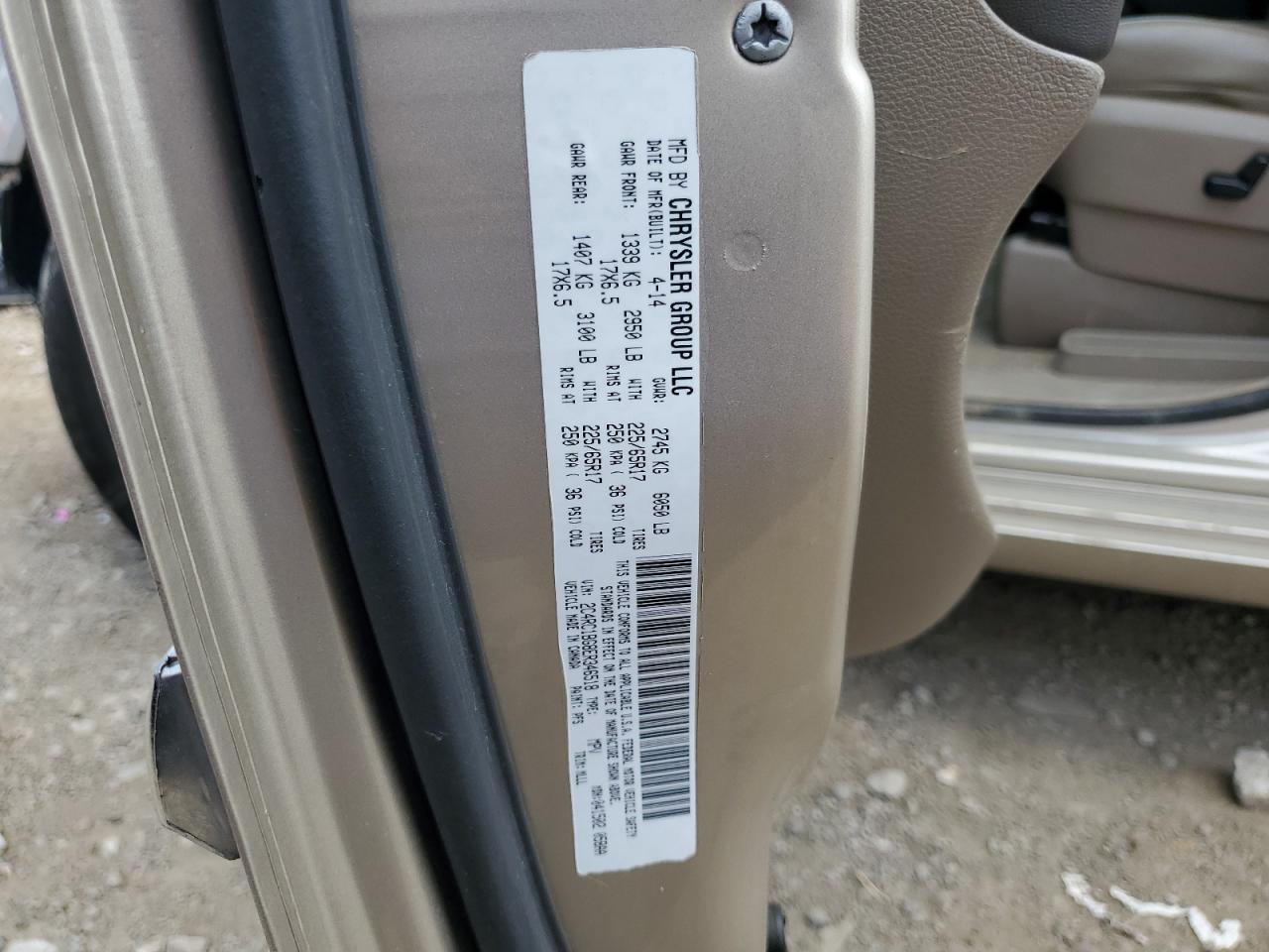 2C4RC1BG8ER346518 2014 Chrysler Town & Country Touring