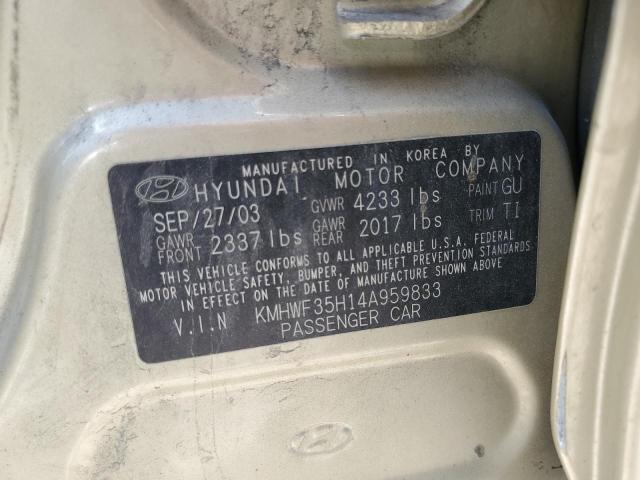 2004 Hyundai Sonata Gls VIN: KMHWF35H14A959833 Lot: 60299754