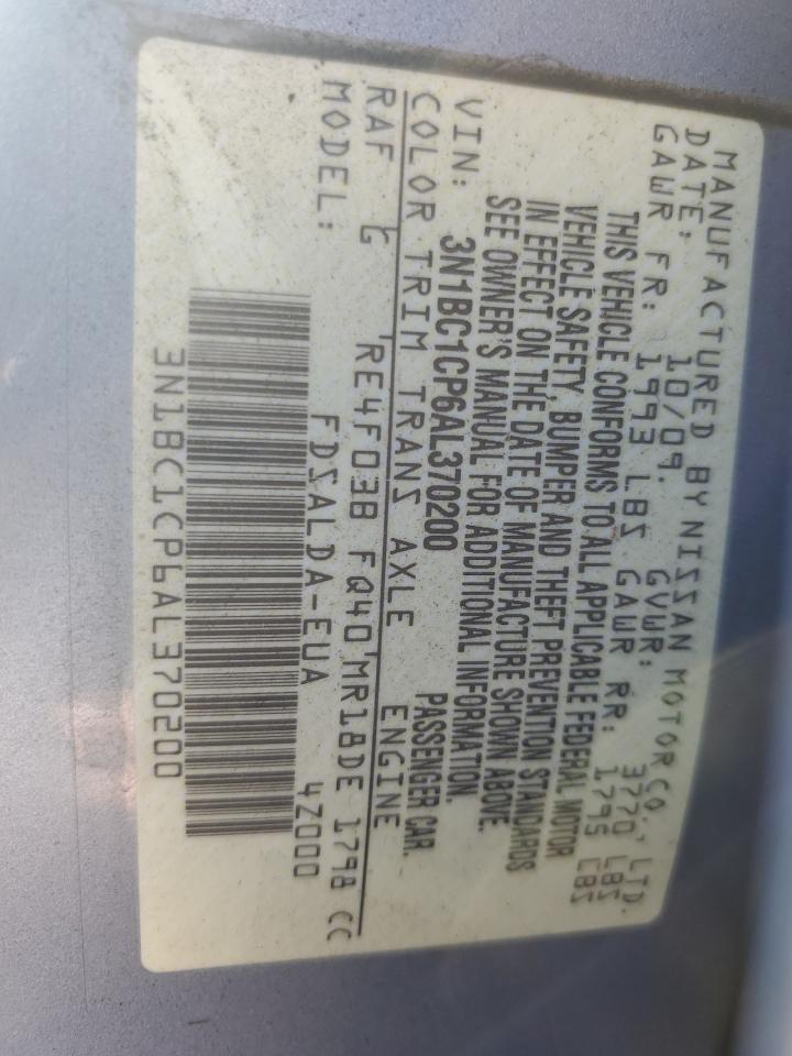 3N1BC1CP6AL370200 2010 Nissan Versa S