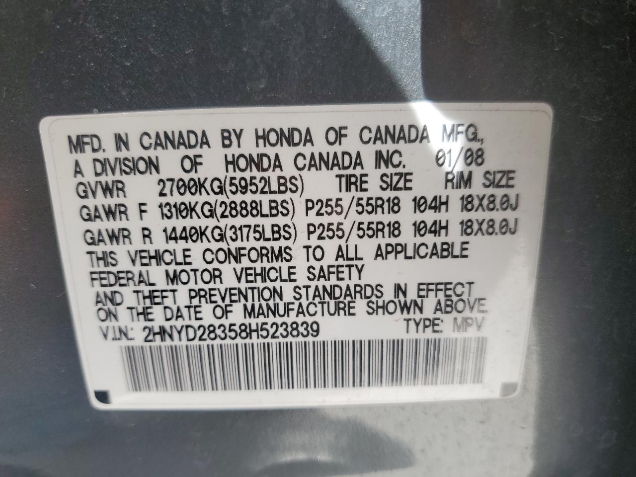 2HNYD28358H523839 2008 Acura Mdx Technology