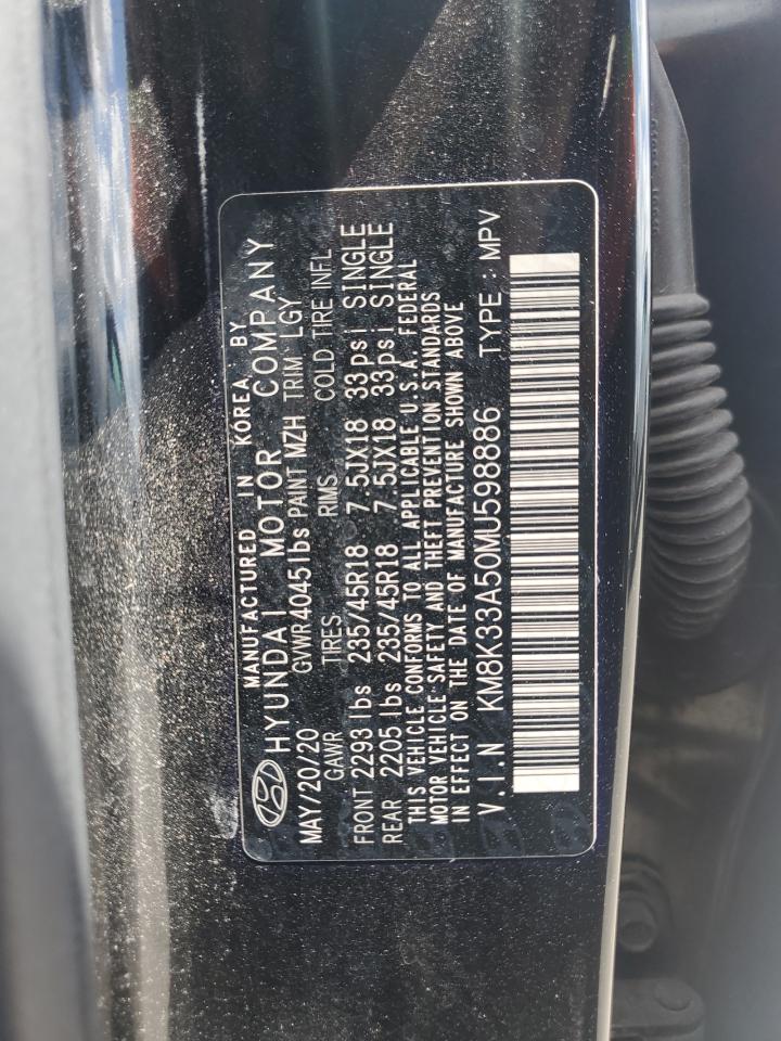 KM8K33A50MU598886 2021 Hyundai Kona Limited