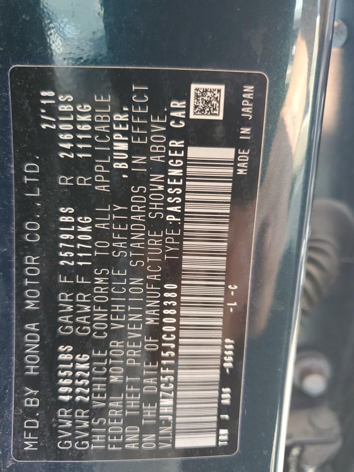 JHMZC5F15JC008380 2018 Honda Clarity