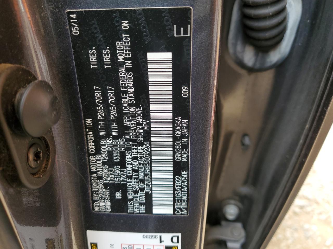 JTEZU5JR6E5079234 2014 Toyota 4Runner Sr5