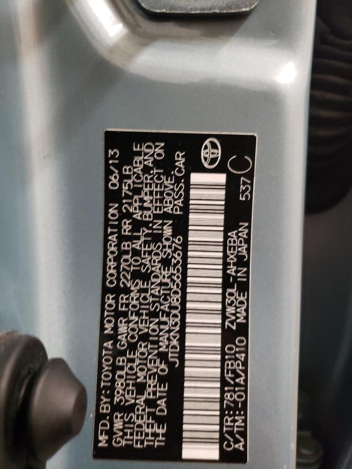 JTDKN3DU8D5653676 2013 Toyota Prius