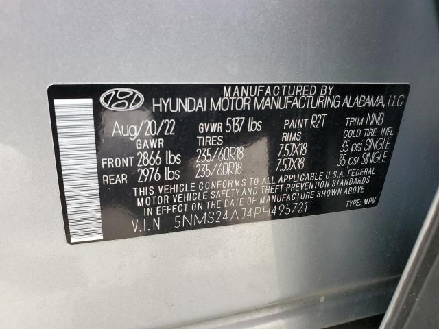 2023 Hyundai Santa Fe Sel VIN: 5NMS24AJ4PH495721 Lot: 57203494