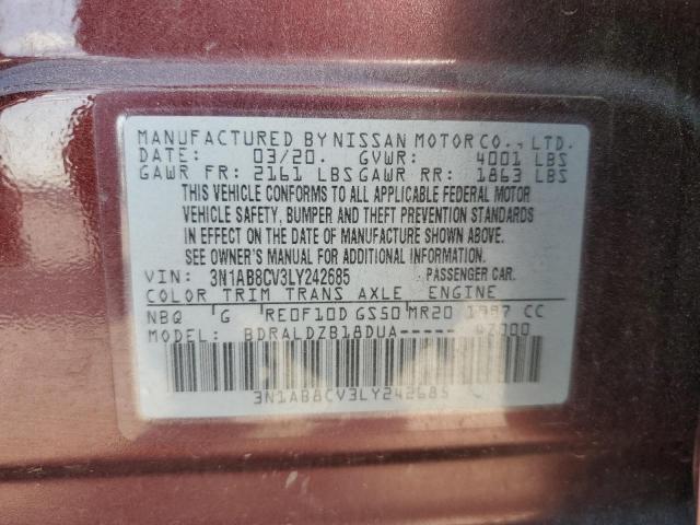 2020 Nissan Sentra Sv VIN: 3N1AB8CV3LY242685 Lot: 60329384