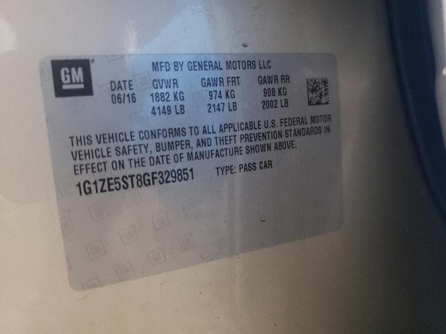 2016 Chevrolet Malibu Lt VIN: 1G1ZE5ST8GF329851 Lot: 56144834