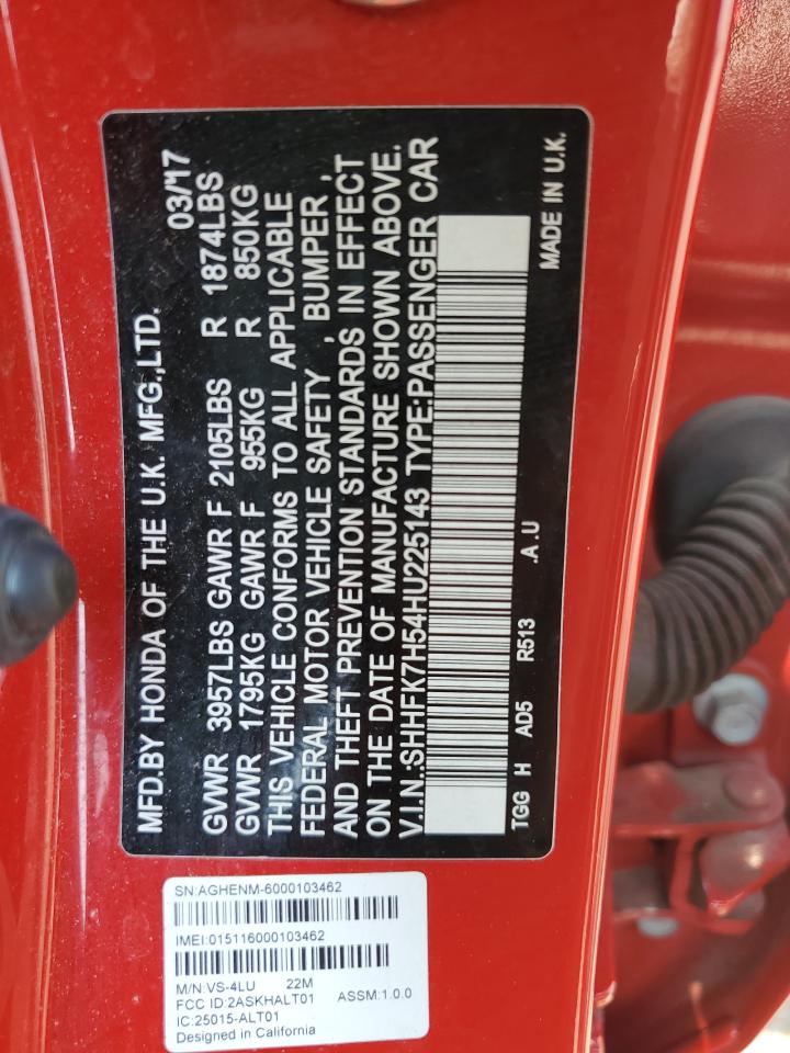 SHHFK7H54HU225143 2017 Honda Civic Ex SHHFK7H54HU225143 2017 Honda Civic Ex
