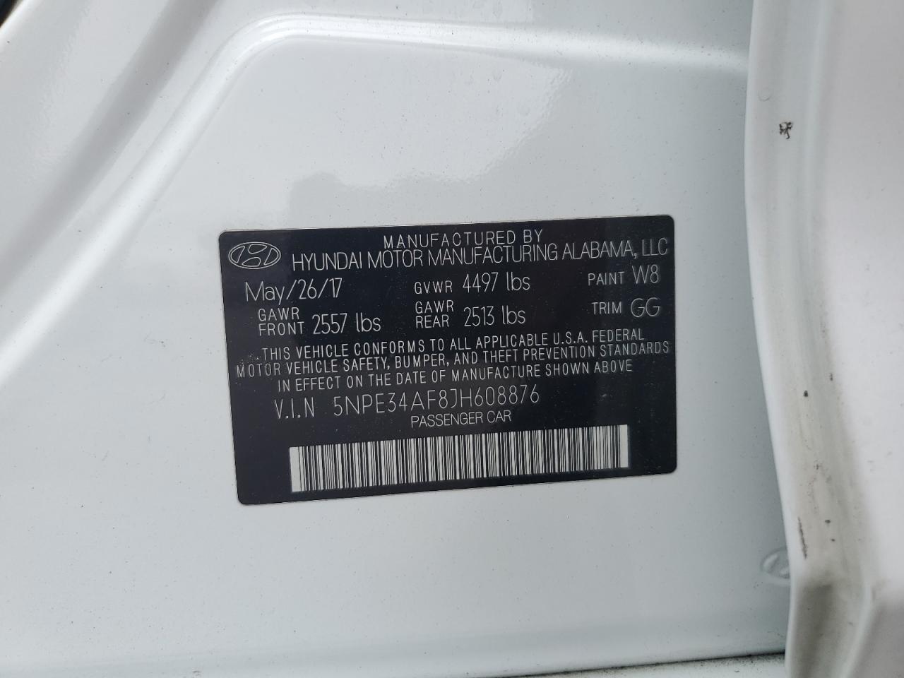 5NPE34AF8JH608876 2018 Hyundai Sonata Sport