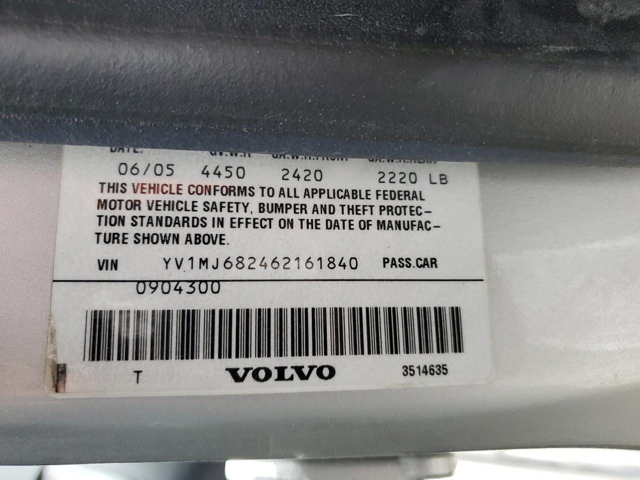 YV1MJ682462161840 2006 Volvo V50 T5