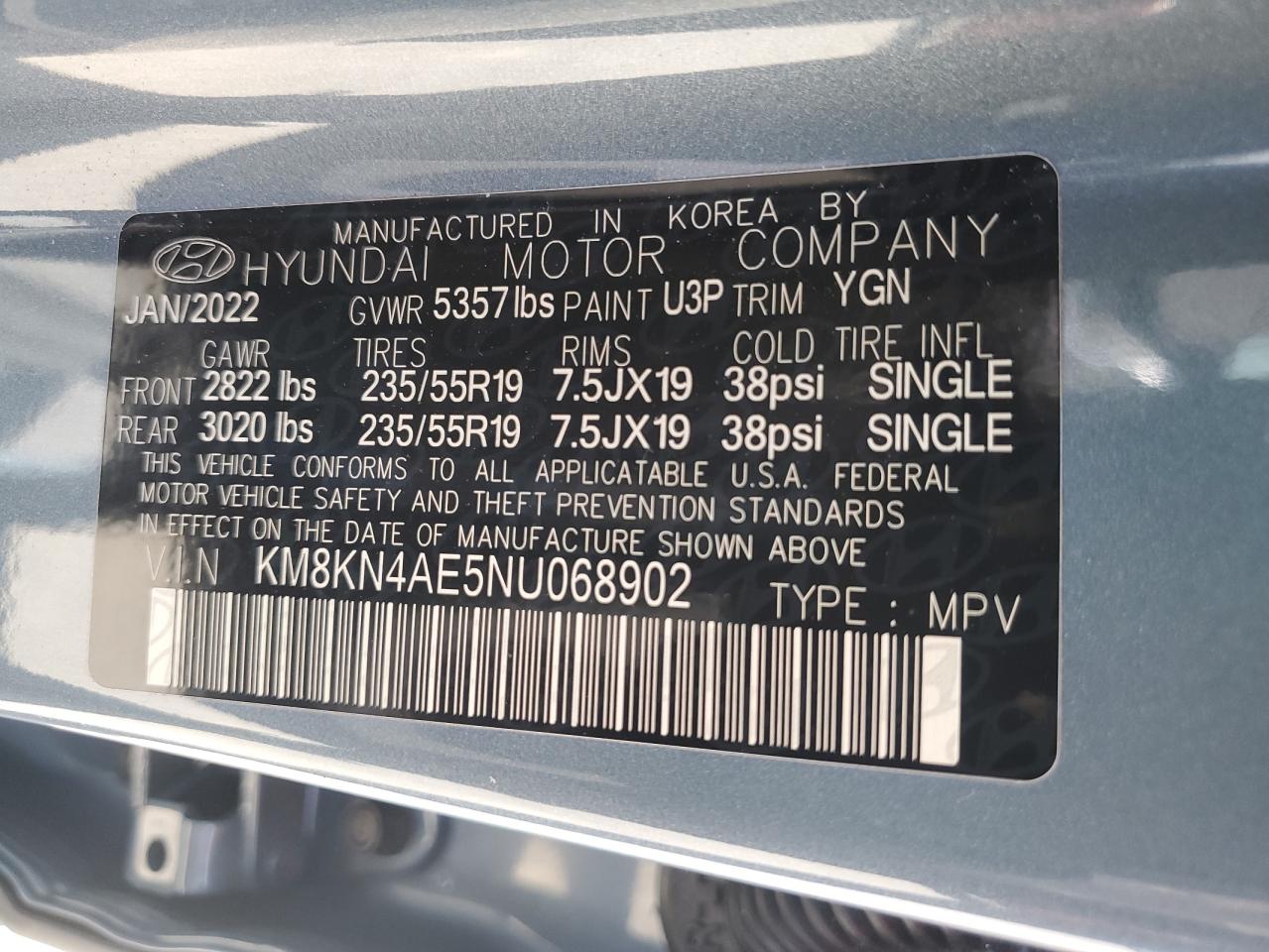 KM8KN4AE5NU068902 2022 Hyundai Ioniq 5 Sel