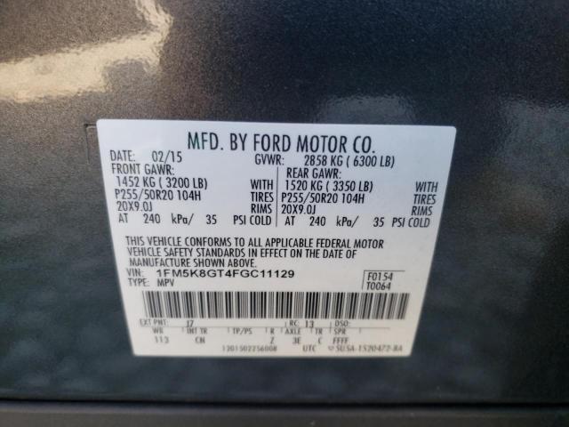 1FM5K8GT4FGC11129 2015 FORD EXPLORER - Image 14