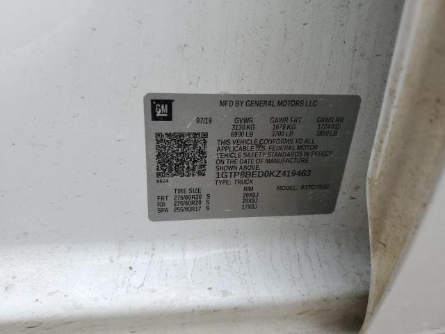 2019 GMC Sierra C1500 Sle VIN: 1GTP8BED0KZ419463 Lot: 57119984