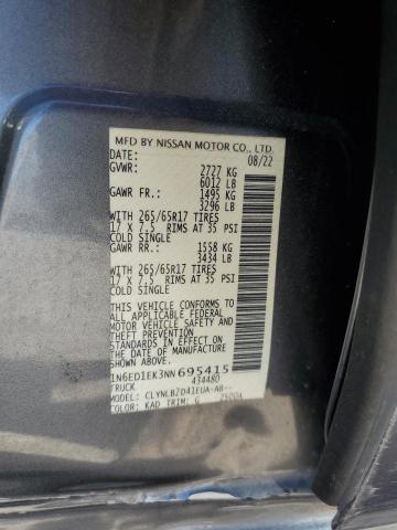 2022 NISSAN FRONTIER S - 1N6ED1EK3NN695415