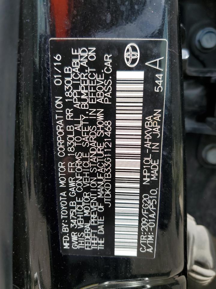 JTDKDTB33G1121468 2016 Toyota Prius C