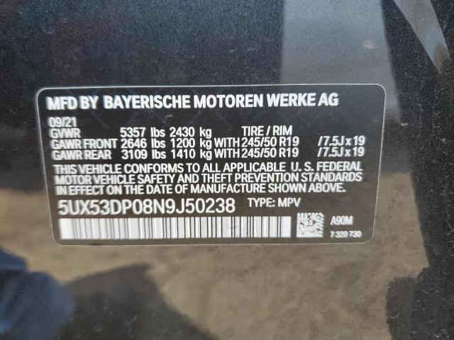 2022 BMW X3 XDRIVE3 5UX53DP08N9J50238  58832554