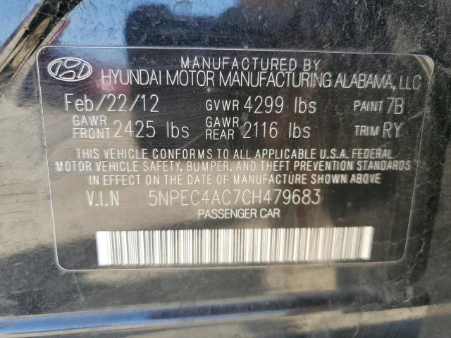 2012 Hyundai Sonata Se VIN: 5NPEC4AC7CH479683 Lot: 57881254