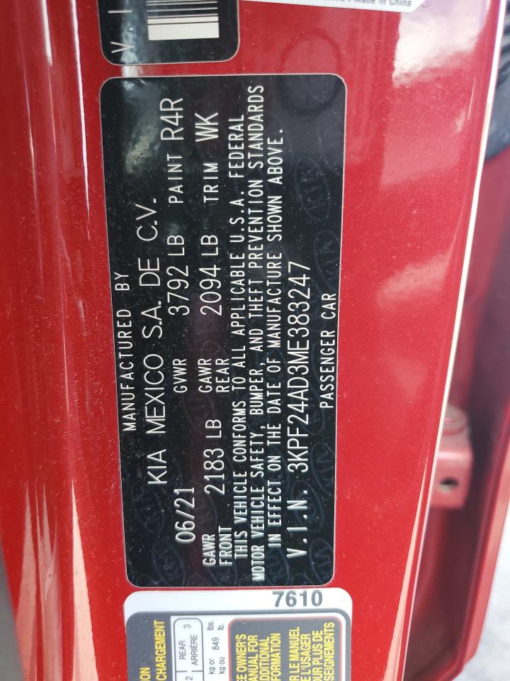 3KPF24AD3ME383247 2021 Kia Forte Fe