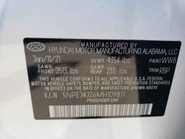 2021 Hyundai Sonata Sel Plus VIN: 5NPEJ4J26MH109811 Lot: 59725444