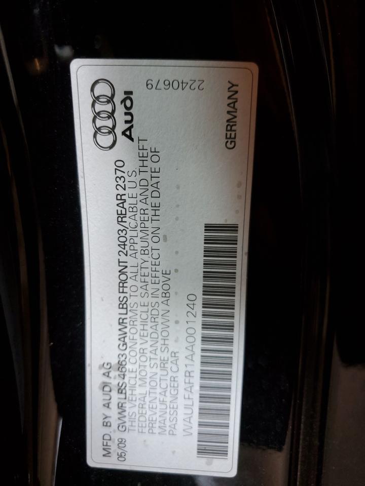 WAULFAFR1AA001240 2010 Audi A5 Premium Plus