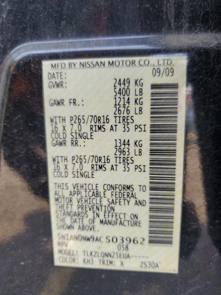 5N1AN0NW9AC503962 2010 Nissan Xterra Off Road