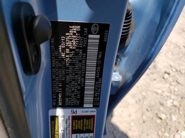 VIN 4T4BF1FKXDR296246 2013 Toyota Camry, L no.12