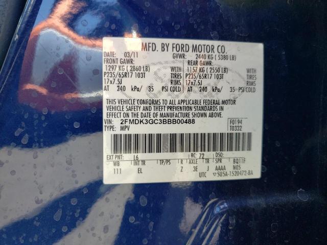 2011 Ford Edge Se VIN: 2FMDK3GC3BBB00488 Lot: 58686584
