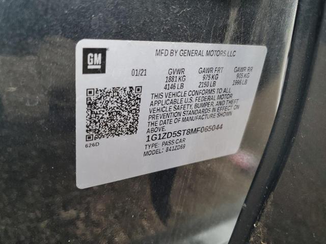 2021 Chevrolet Malibu Lt VIN: 1G1ZD5ST8MF065044 Lot: 61158564