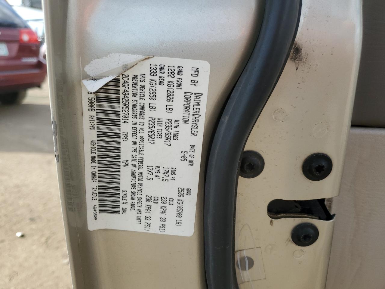 2C4GF48425R527014 2005 Chrysler Pacifica