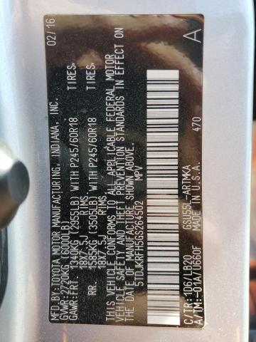 2016 Toyota Highlander Xle VIN: 5TDJKRFH5GS264502 Lot: 59257744