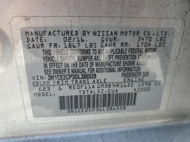 2016 Nissan Versa Note S VIN: 3N1CE2CP3GL386528 Lot: 61171764