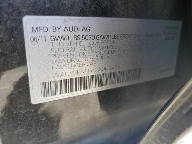 2012 Audi A4 Premium Plus VIN: WAUWFAFL4CA009456 Lot: 60744314